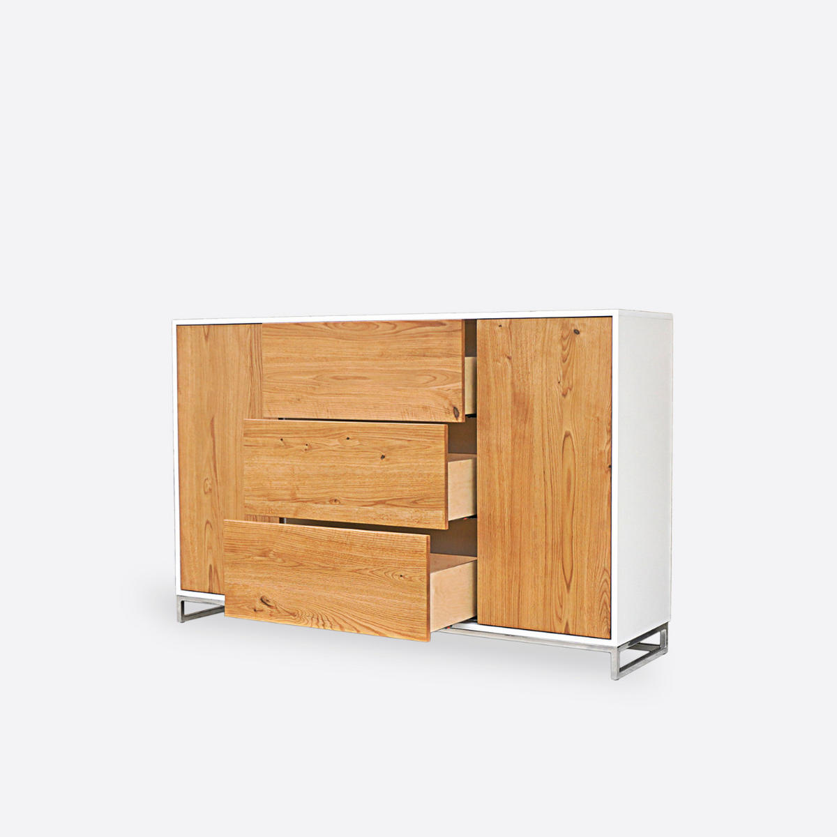 KOMMODE aus Eiche im Industriestil ADEO IV - Eichefarben, Holz (130/80/40cm) - Rawood Furniture