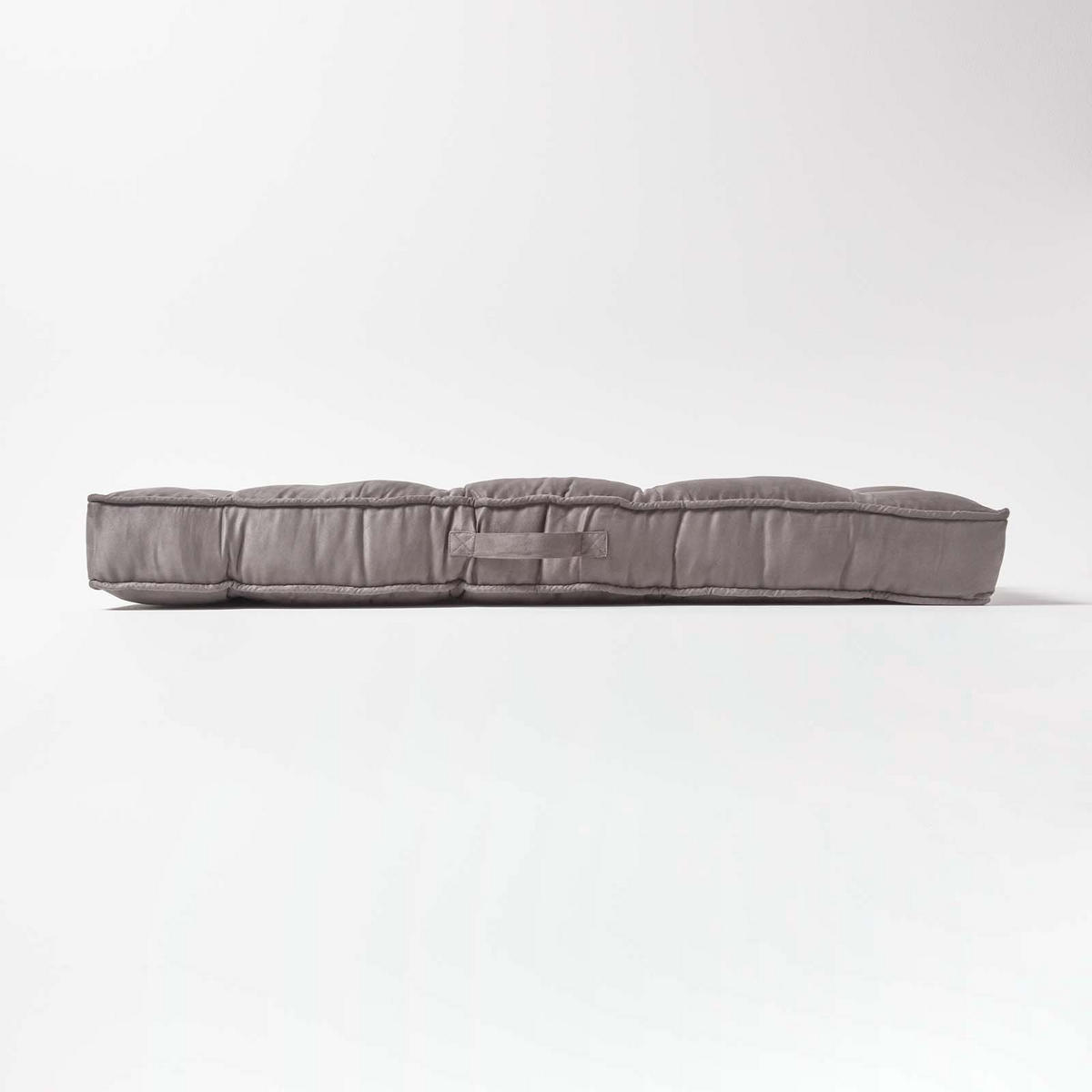 SITZAUFLAGE grau 100/48/10 cm – Sofa-Sitzkissen, Velours - Grau, Textil (48/100/10cm) - Homescapes