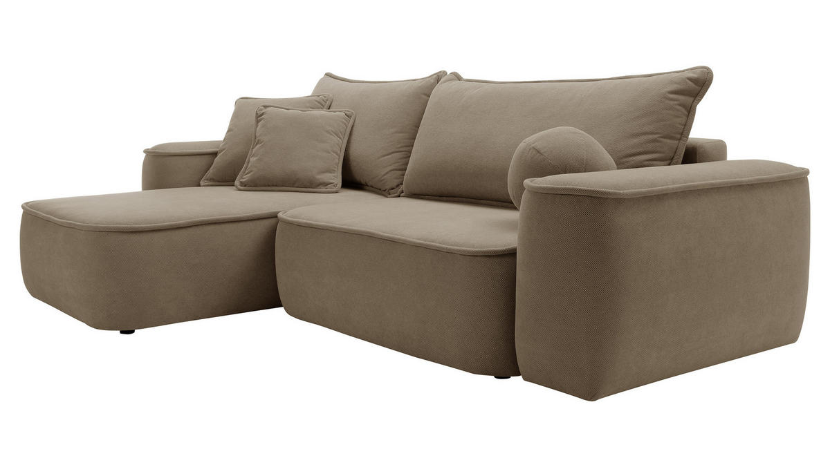ECKSOFA Sandby - Schwarz/Braun, Holz/Kunststoff (283/168cm) - MIRJAN24
