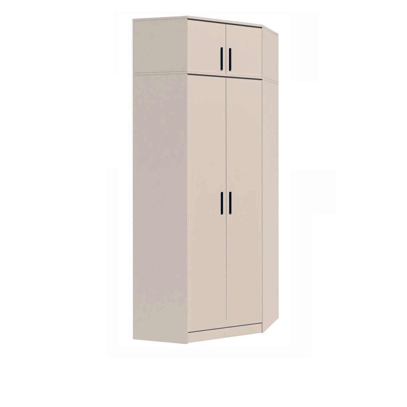 KLEIDERSCHRANK+SCHRANKAUFSATZ GRANT G8+G15/C GRAUBEIGE CASHMERE 91/235/91 - Kaschmir/Schwarz, Holzwerkstoff/Kunststoff (91/235/91cm) - Marmex Möbel
