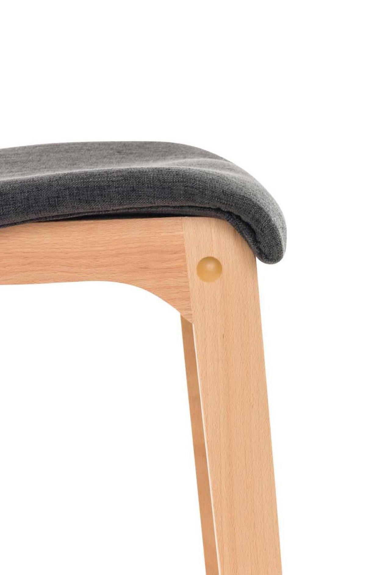 BARHOCKER 2er Set Stoff dunkelgrau - Eukalyptusholzfarben/Dunkelgrau, Holz/Textil (41/101/46cm) - CLP