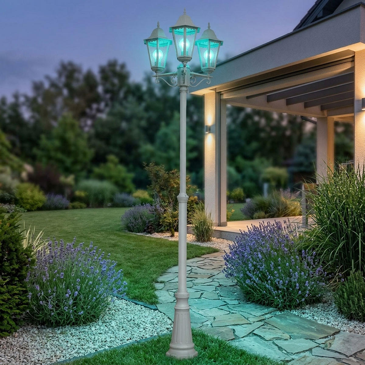 RGB LED STEHLEUCHTE NORDERNEY Weiß - Weiß, Metall (58/55/220cm)