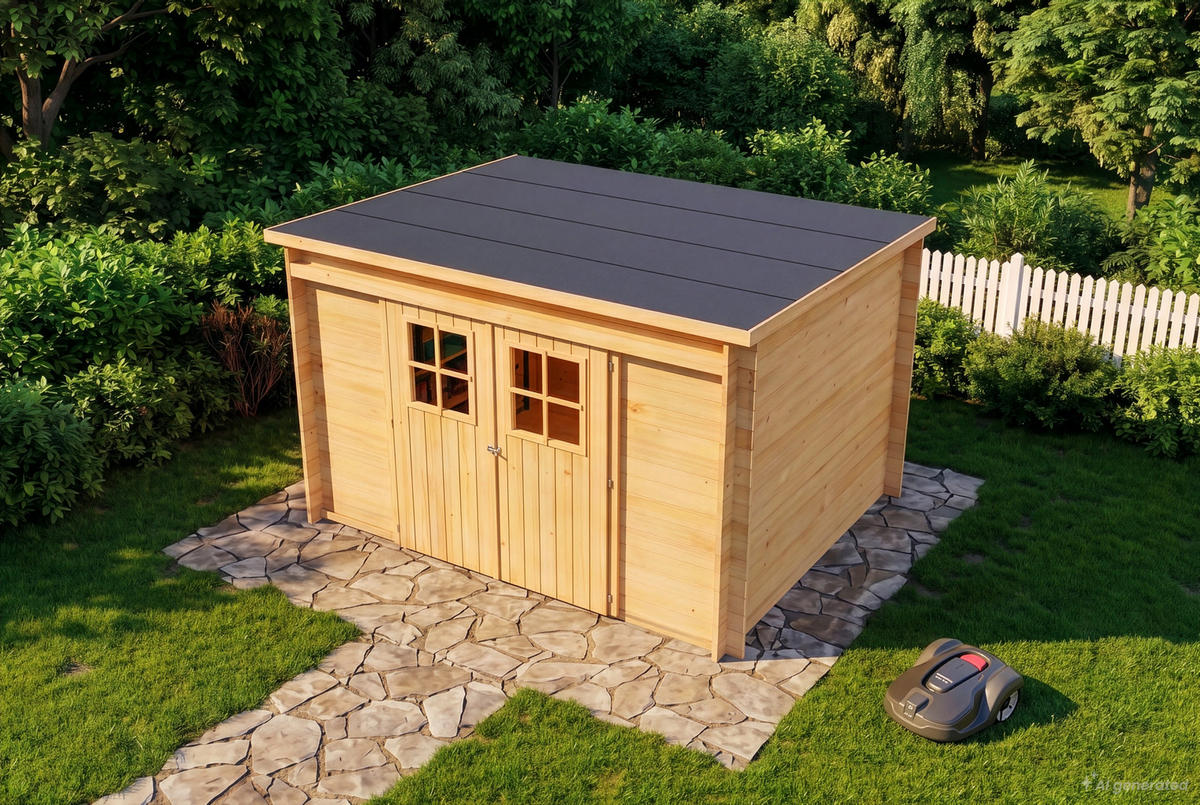 GERÄTEHAUS Holz Vera - Naturfarben, Holz (325/187/235cm) - Alpholz