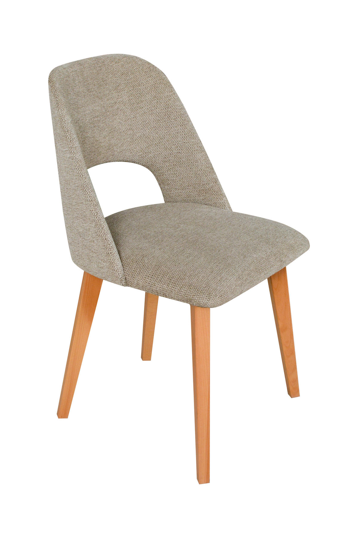 ESSZIMMERSTUHL 4x "MONTI 4", natür buche, aragon 20 - Birkefarben/Grau, Holz (43/83/40cm) - Leaf Design