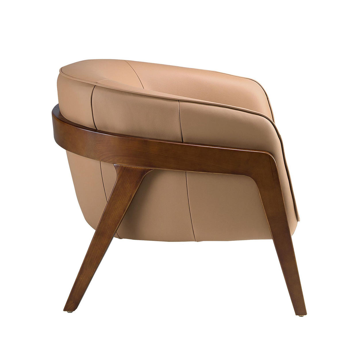 SESSEL Brauner 82/87/73 cm - Walnussfarben/Braun, Leder/Holz (82/73/87cm) - ANGEL CERDA