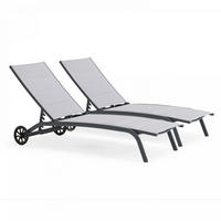 SONNENLIEGE 2-tlg., Grau - Grau, Metall (70/83/190cm) - Oviala