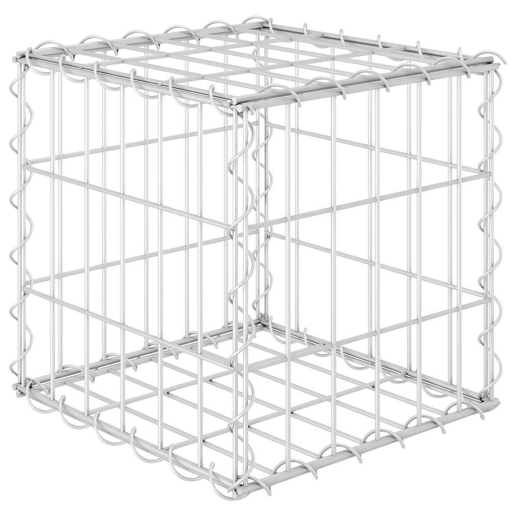 furnicato Gabionen-Hochbeet Silber 30x30x30 cm