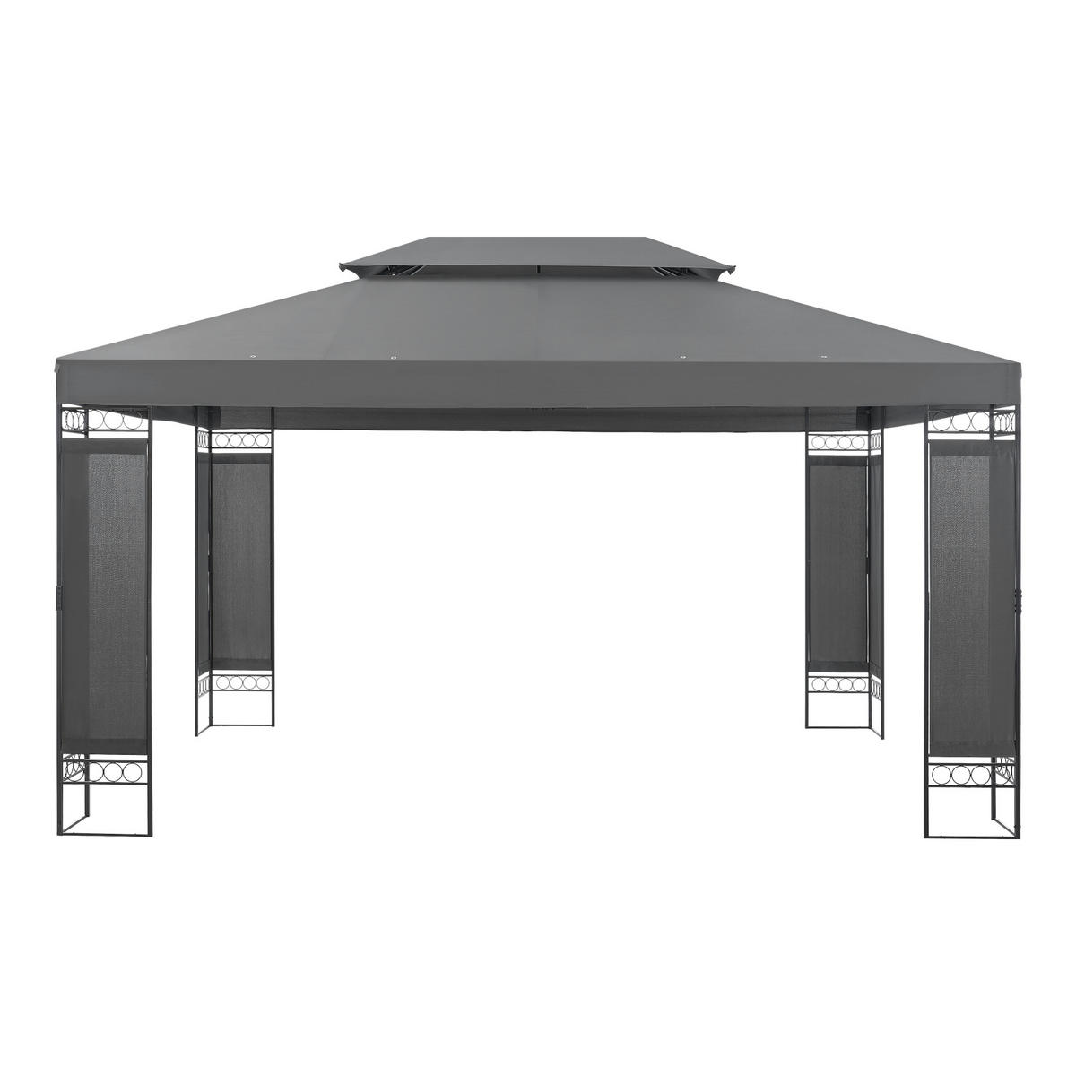 PAVILLON Lanciano - Dunkelgrau, Textil/Metall (400/265/300cm) - [en.casa]