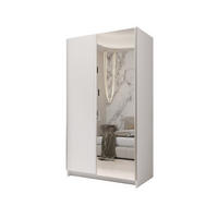 SCHIEBETÜRENSCHRANK MORE 100, 2-türig Kleiderschrank mit 1 Spiegel, Moderne Garderobe, Schrank in Größe: 100 x 216 x 64 cm - Weiß, Holzwerkstoff (100/216/64cm) - O-Sofa