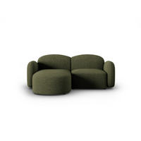 ECKSOFA links Blair aus Chenille-Stoff grün meliert 3 Sitzplätze - Grün, Textil (155/194cm) - Micadoni
