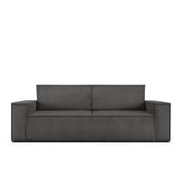 3-SITZER-SCHLAFSOFA NAPI in Pet Friendly Cord-Stoff, grau - Schwarz/Grau, Textil (244/89/101cm) - KONSIMO®