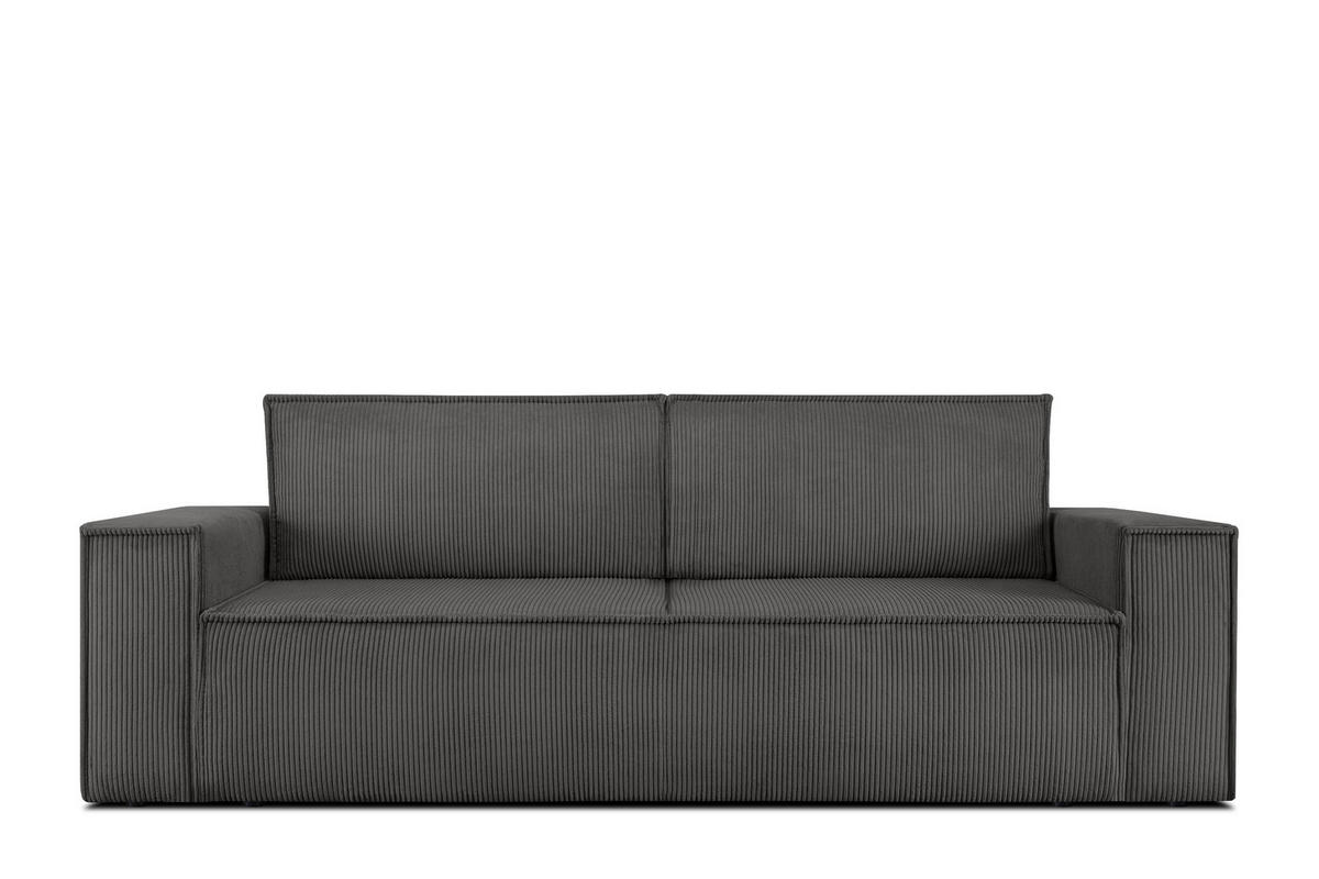 3-SITZER-SCHLAFSOFA NAPI in Pet Friendly Cord-Stoff, grau - Schwarz/Grau, Textil (244/89/101cm) - KONSIMO®