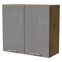 KÜCHENHÄNGESCHRANK Essen W3/80 Grau Hochglanz / Eiche Artisan Matt 80 / 32,5 / 72cm - Eiche Artisan/Grau, Holz/Holzwerkstoff (80/72/32.5cm) - Feldmann-Wohnen