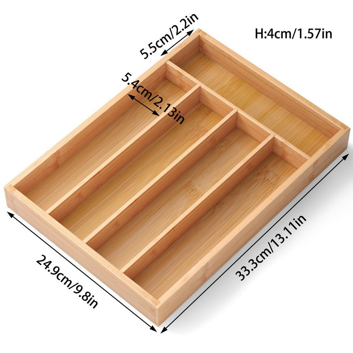 BESTECKEINSATZ, Bambus, 24,9 x 33,3 cm, Hellbraun - Braun, Holz (24.9/4/33.3cm) - Authentics