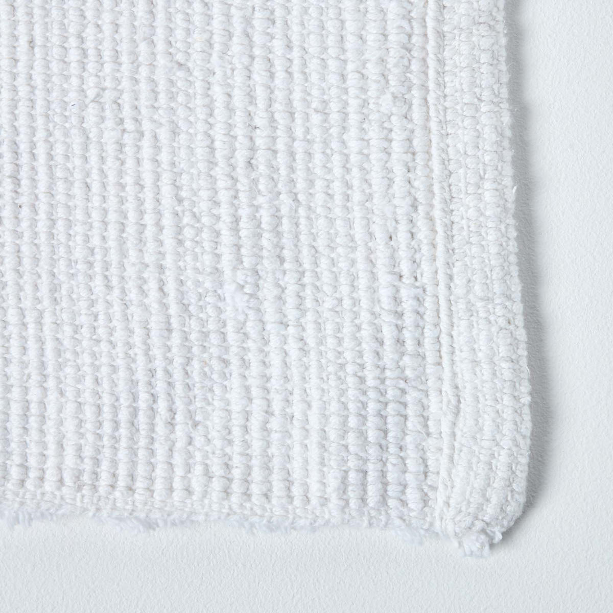 BADLÄUFER gerippt 50/100 cm, Baumwolle - Weiß, Textil (50/100cm) - Homescapes