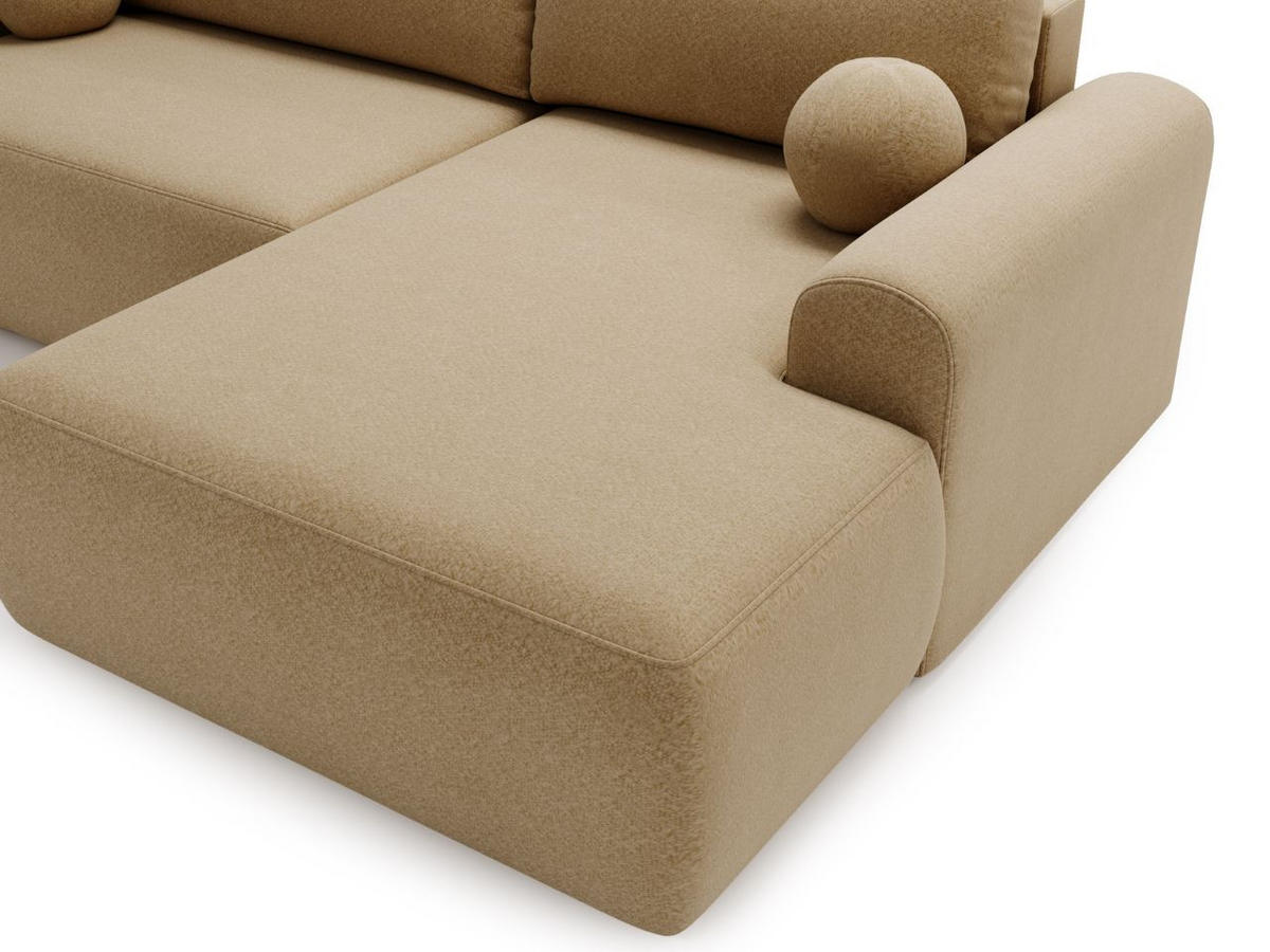 ECKSOFA Savana Hellbraun Links - Hellbraun, Holz/Textil (257/177cm) - Graingold