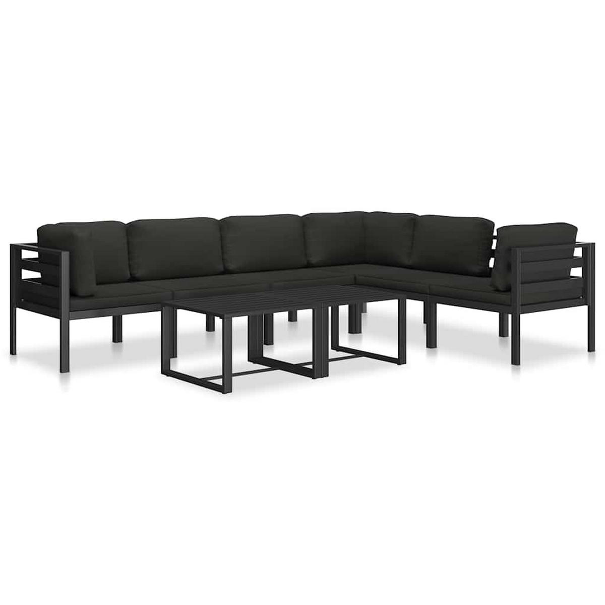 EINZELSOFA Mit Kissen Aluminium Anthrazit - Anthrazit, Metall (70/64.5/75cm) - vidaXL