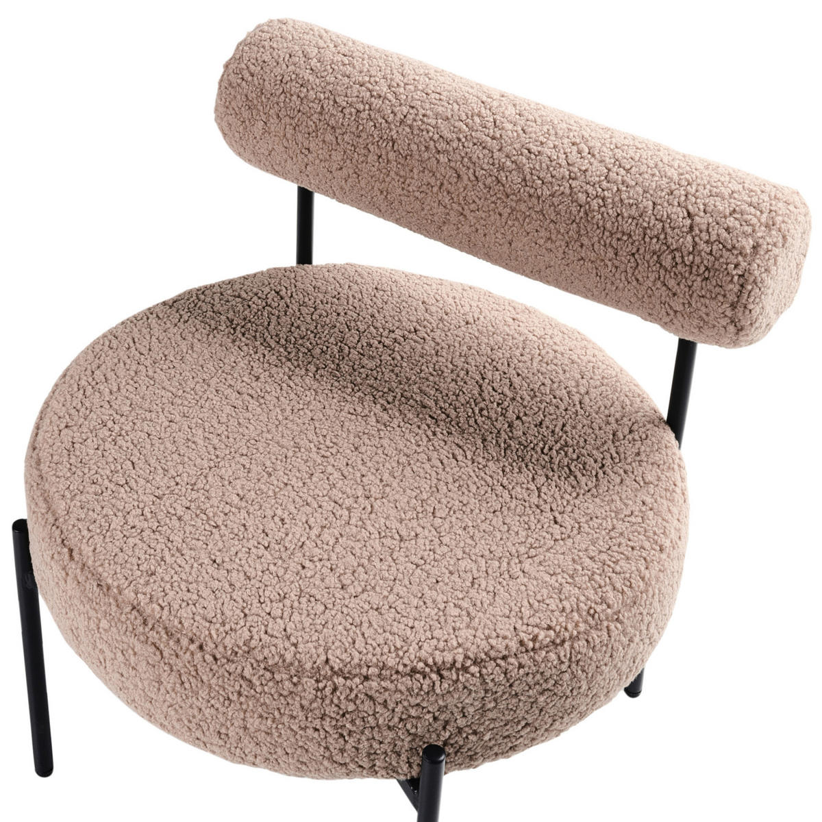 SESSEL Taupe Alpha - Taupe/Schwarz, Textil (60/66/60cm) - Beliani