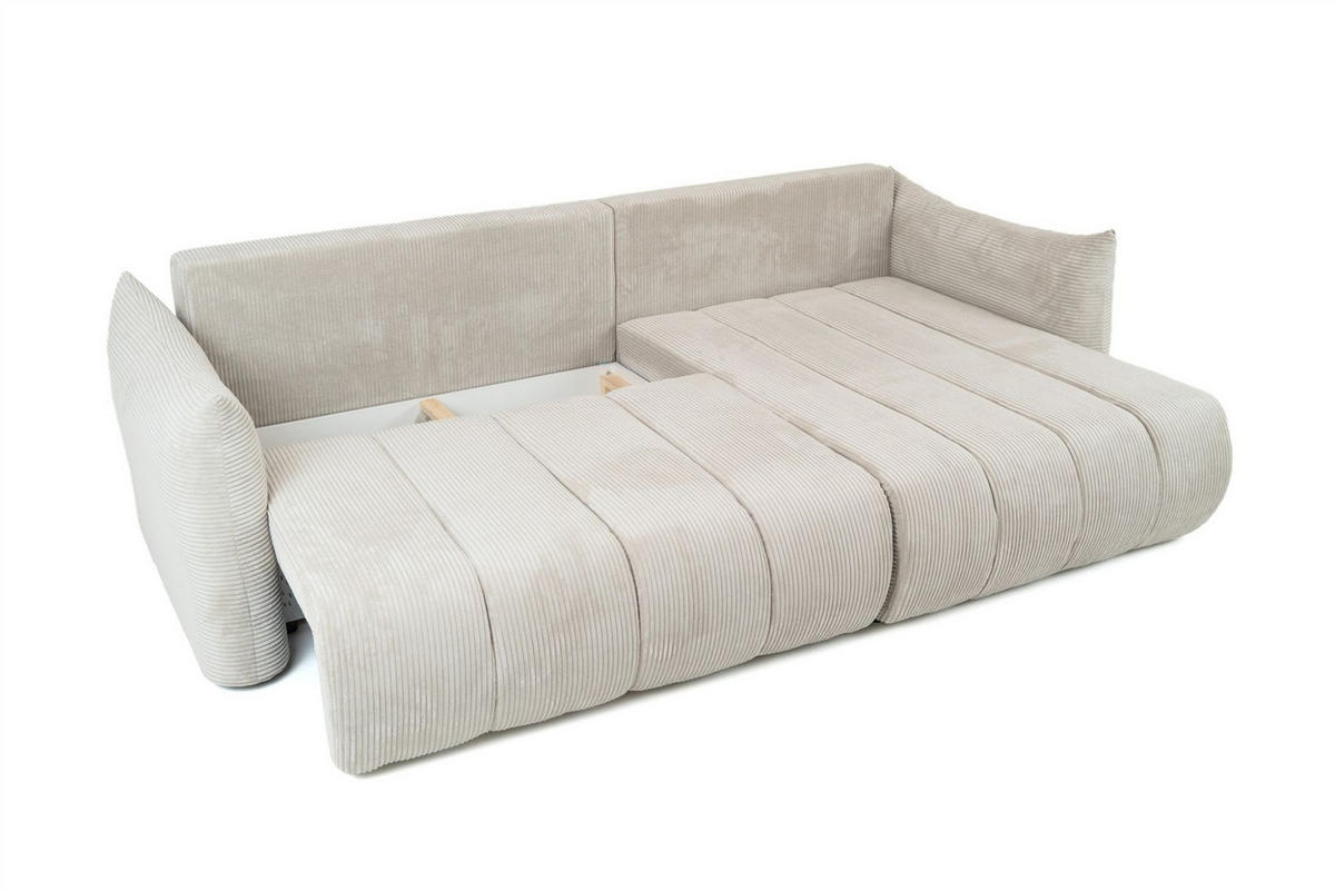 ECKSOFA Ontario Mit Schlaffunktion - Weiß, Holzwerkstoff/Textil (260/154cm) - Fun Möbel