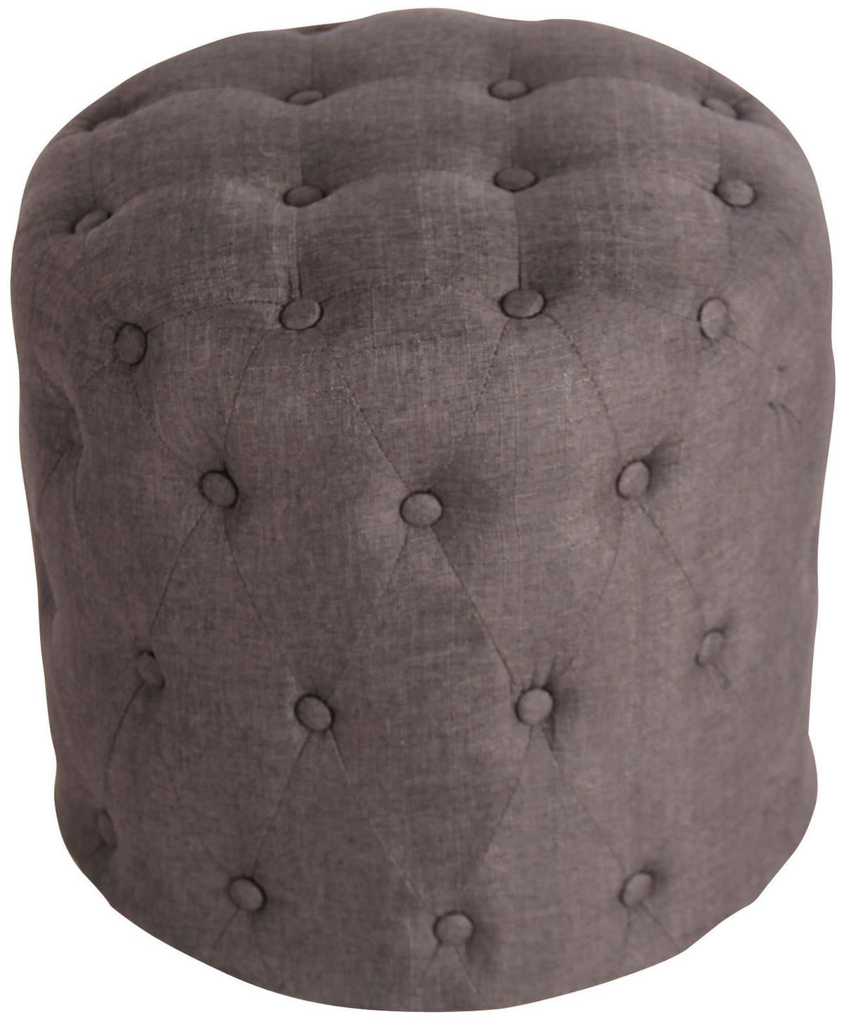 HOCKER Stoff dunkelgrau - Eukalyptusholzfarben/Dunkelgrau, Holz/Textil (45/42/45cm) - CLP