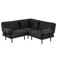 OUTDOOR-ECKSOFA - Schwarz, Textil/Metall (186/80/186cm) - home24