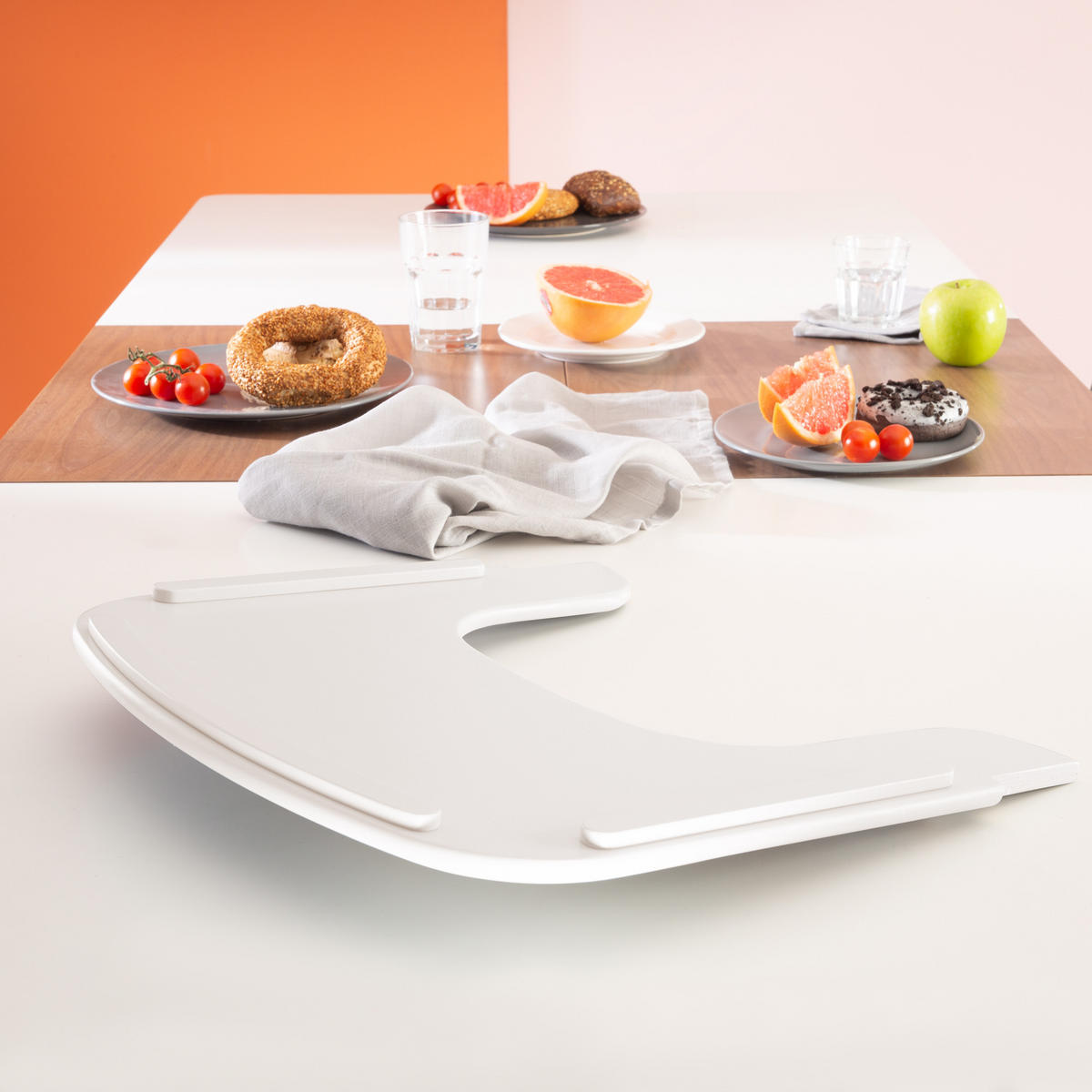 HOCHSTUHL-ESSBRETT Sit Up Flex Weiß - Weiß, Holzwerkstoff (43/2/41cm) - Roba