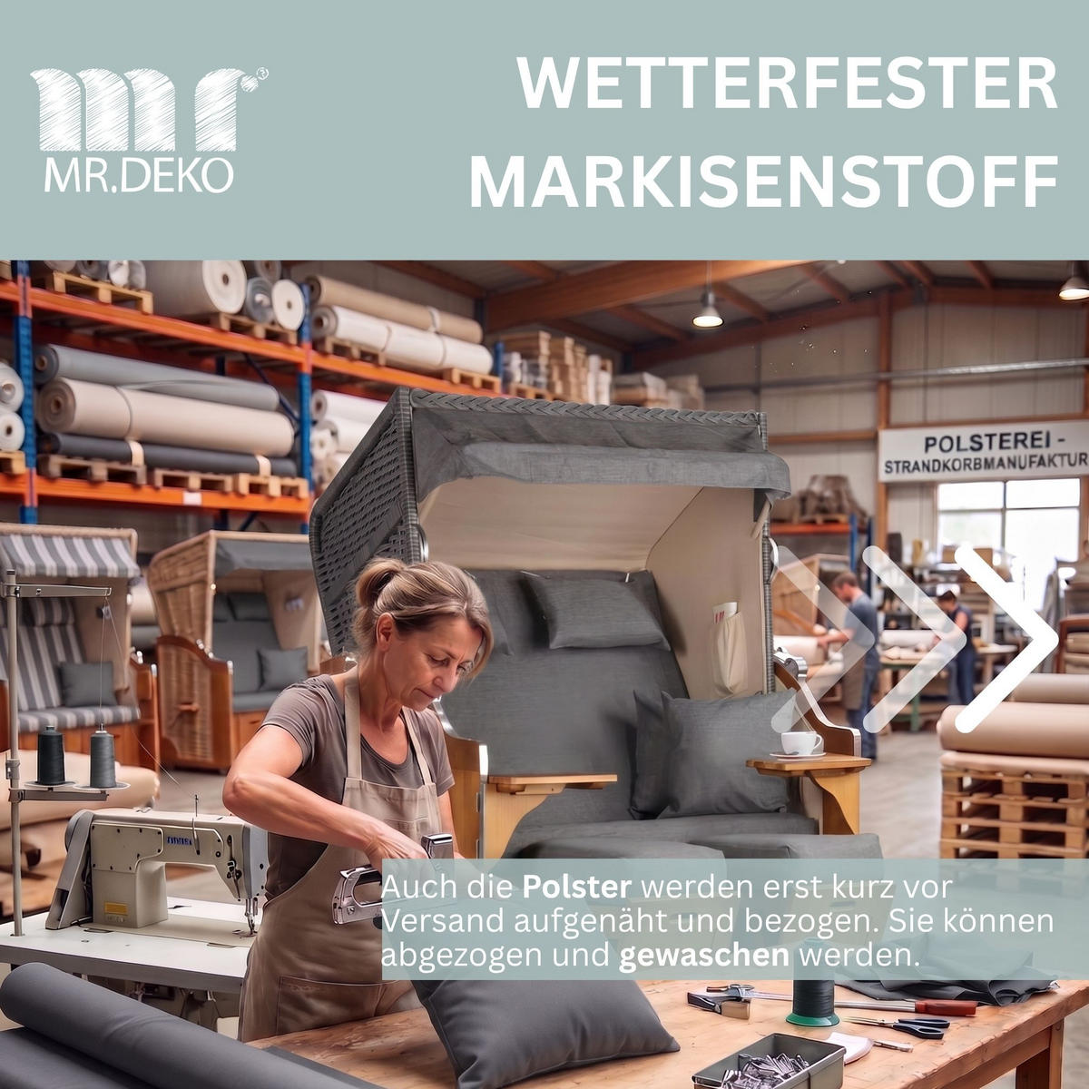 STRANDKORB Schleswig Pinie 2-Sitzer - Braun/Grau, Metall (120/160/80cm) - Mr. Deko