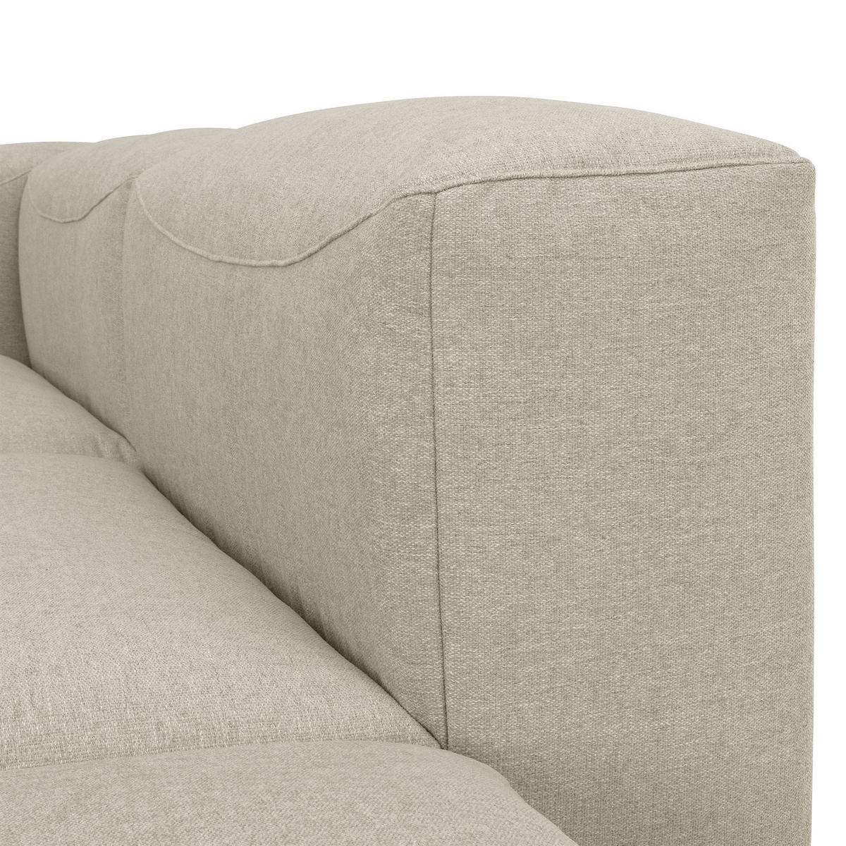 ECKSOFA mit Hocker rechts Kattrina Flachgewebe creme - Creme, Kunststoff (160/250cm) - 58aufmkessel