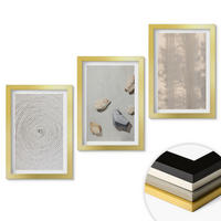 WANDBILDER 3er Set - 20x30 cm Goldrahmen - Boho-Naturtexturen und -Strukturen - Goldfarben, Kunststoff (20/30cm) - ArtPrintCave