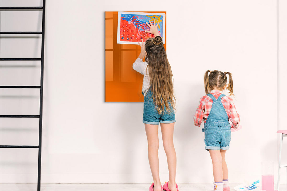 MAGNETTAFEL 60x90 Orange schwarzer Marker - Orange, Glas (60/0.4/90cm) - TULUP