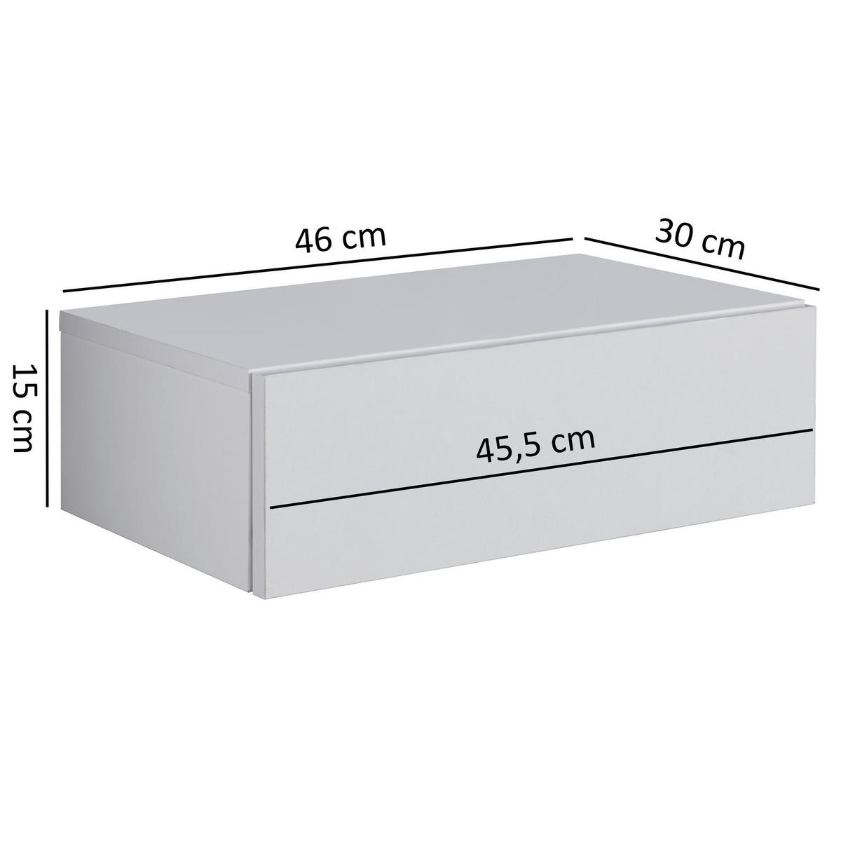 NACHTKONSOLE hängend CRISPINO Holz - Weiß, Holzwerkstoff (30/15/46cm) - tinkaro