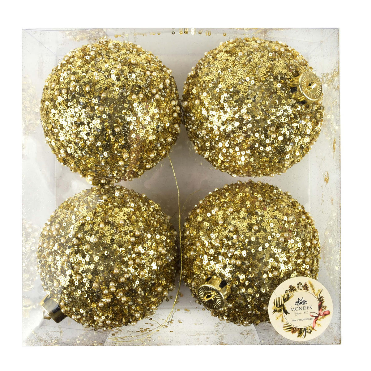 WEIHNACHTSBAUMKUGELN 4-tlg - Goldfarben, Kunststoff (15/25/25cm) - Mondex