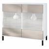 KOMMODE Bari Sandgrau Hochglanz - Sandfarben, Holzwerkstoff (92.5/83.5/35cm) - Vladon