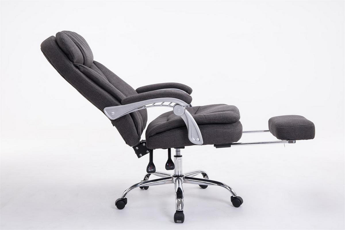 BÜROSTUHL XL Troja, Stoff Dunkelgrau - Dunkelgrau, Textil/Metall (67/122/67cm) - TPFLiving
