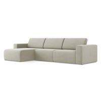 ECKSOFA Links Strukturstoff Stoff Beige - Beige/Creme, Kunststoff/Textil (167/314cm) - Makamii