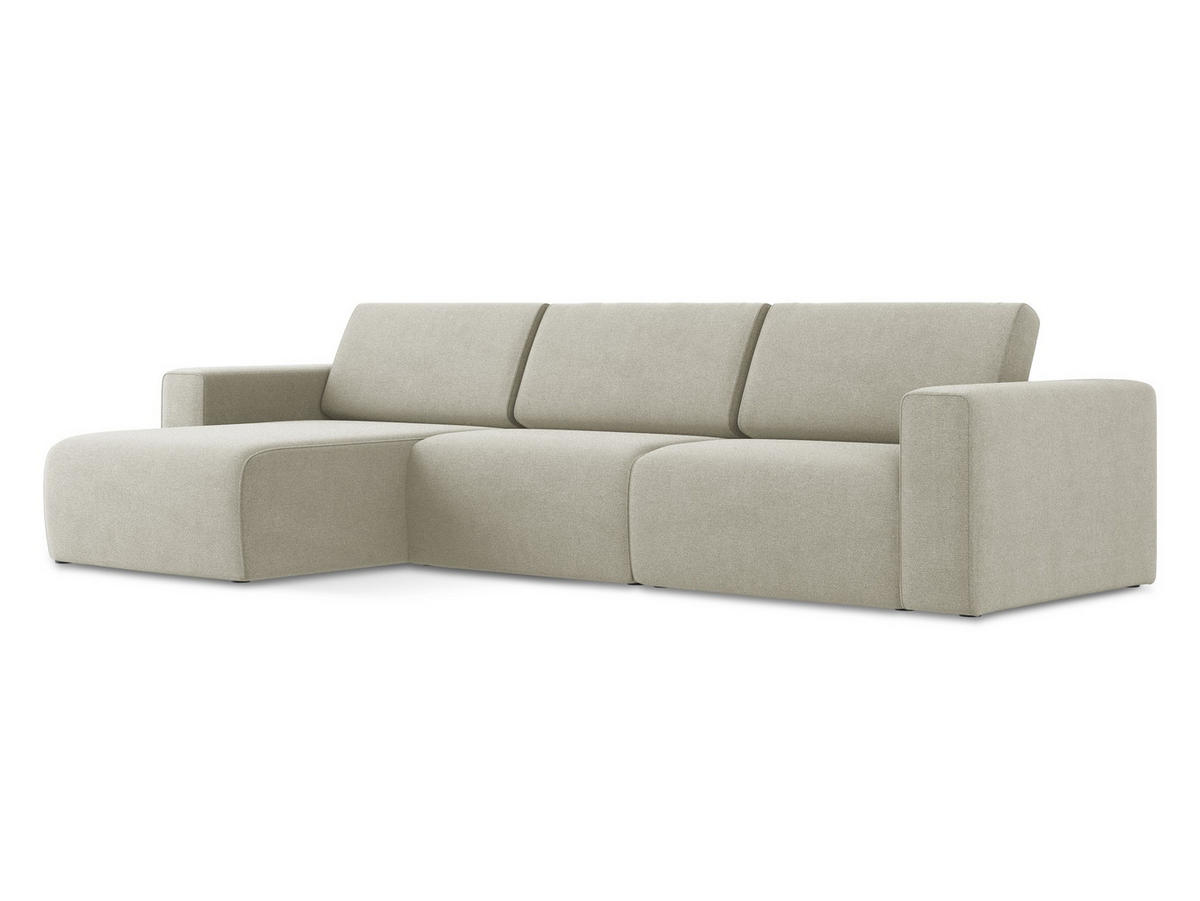 ECKSOFA Links Strukturstoff Stoff Beige - Beige/Creme, Kunststoff/Textil (167/314cm) - Makamii