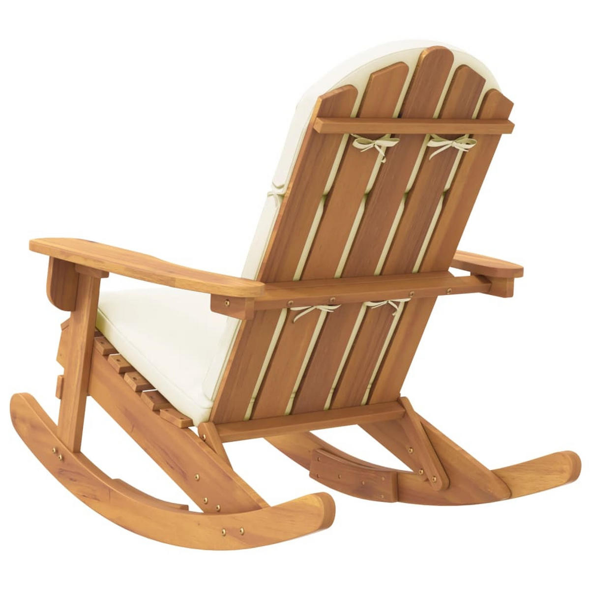 ADIRONDACK-SCHAUKELSTUHL Mit Kissen Massivholz Akazie - Braun, Holz (75/90/105cm) - vidaXL