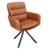 STUHL BIG GEORGE Echtleder, Microfaser Cognac - Cognac/Schwarz, Leder/Textil (58/88/66cm) - riess-ambiente