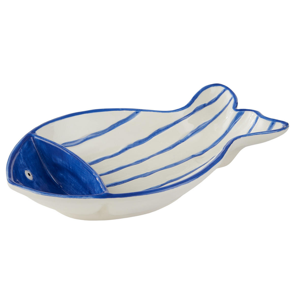 SCHALE Fish 'n' Chips Fisch - Blau/Weiß, Stein (24/15/4.1cm) - Butlers