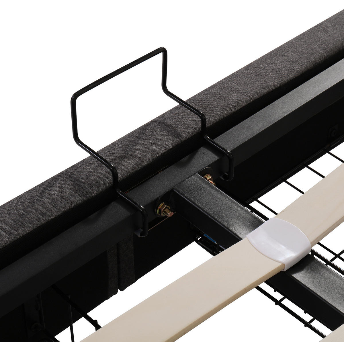 POLSTERBETT 180/200 cm mit LED-Beleuchtung, Lattenrost und Bettkasten, Dunkelgrau - Dunkelgrau, Textil (180/200cm) - Redom