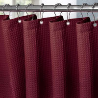 DUSCHVORHANG Waffelstoff Burgunderrot 182 x 244 cm - Bordeaux, Textil (182/244cm)