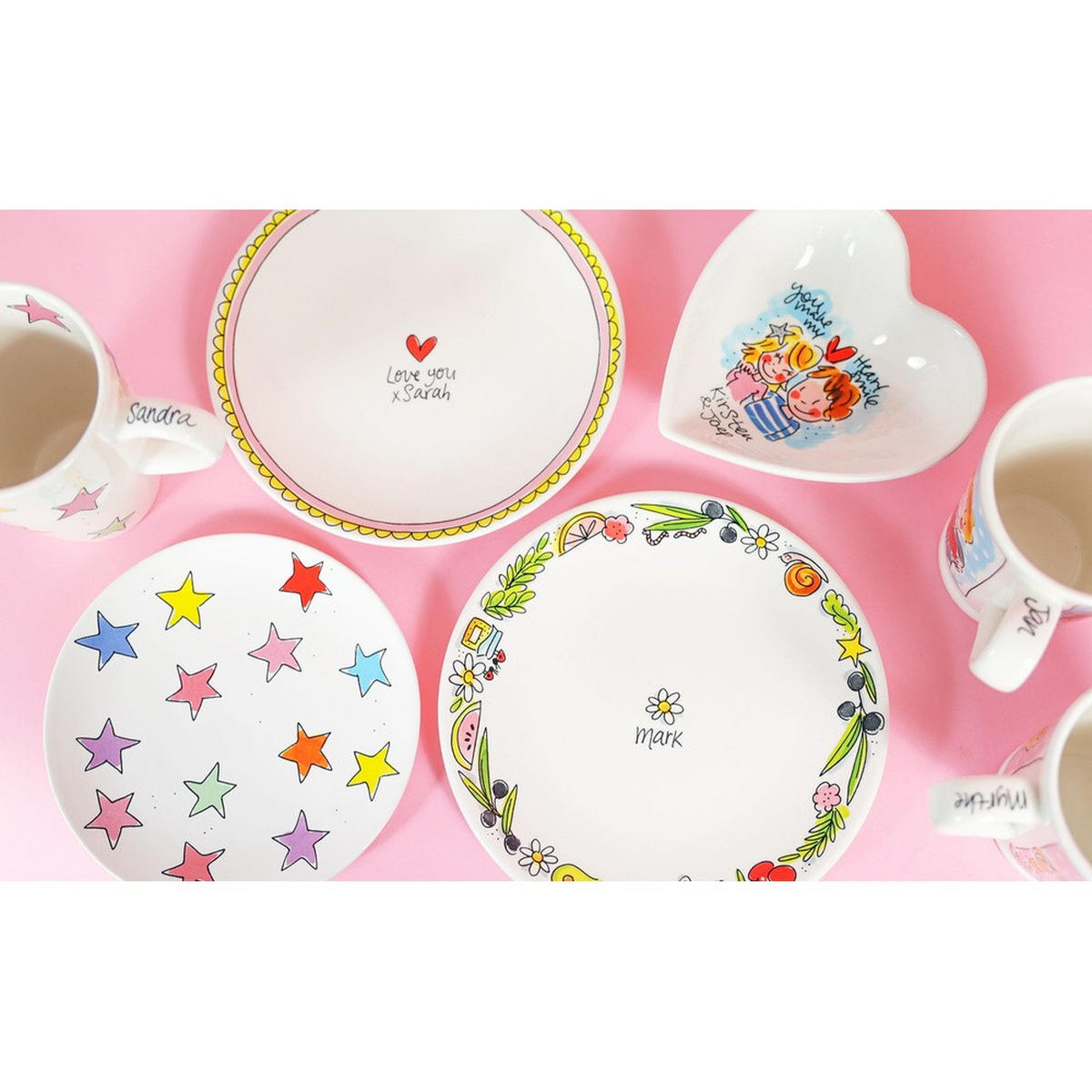 FRÜHSTÜCKSTELLER Herz in Rosa - 22cm - Multicolor, Keramik (21.8/21.8/2.5cm) - Blond Amsterdam