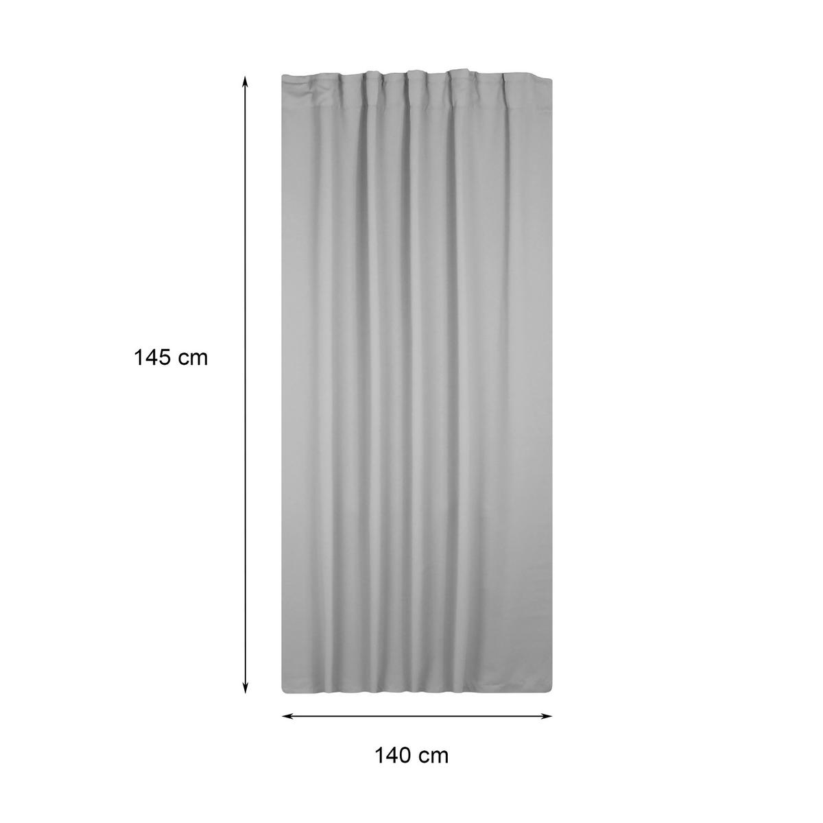 VERDUNKELUNGSVORHANG Kräuselband 140/175 cm Hellgrau - Hellgrau, Textil (140/175cm) - TiborTex