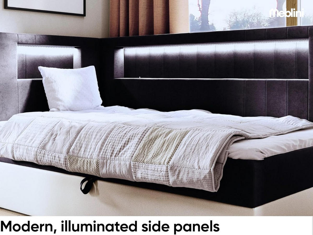 KINDERBETT GARETH 3 - Schwarz/Weiß, Holzwerkstoff (93/212cm) - Meblini