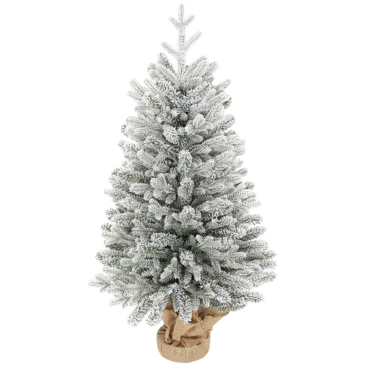 WEIHNACHTSBAUM DE-41581 Mini 90 cm, Schnee, 486 Spitzen - Weiß/Grün, Kunststoff (90cm) - ComfortXL