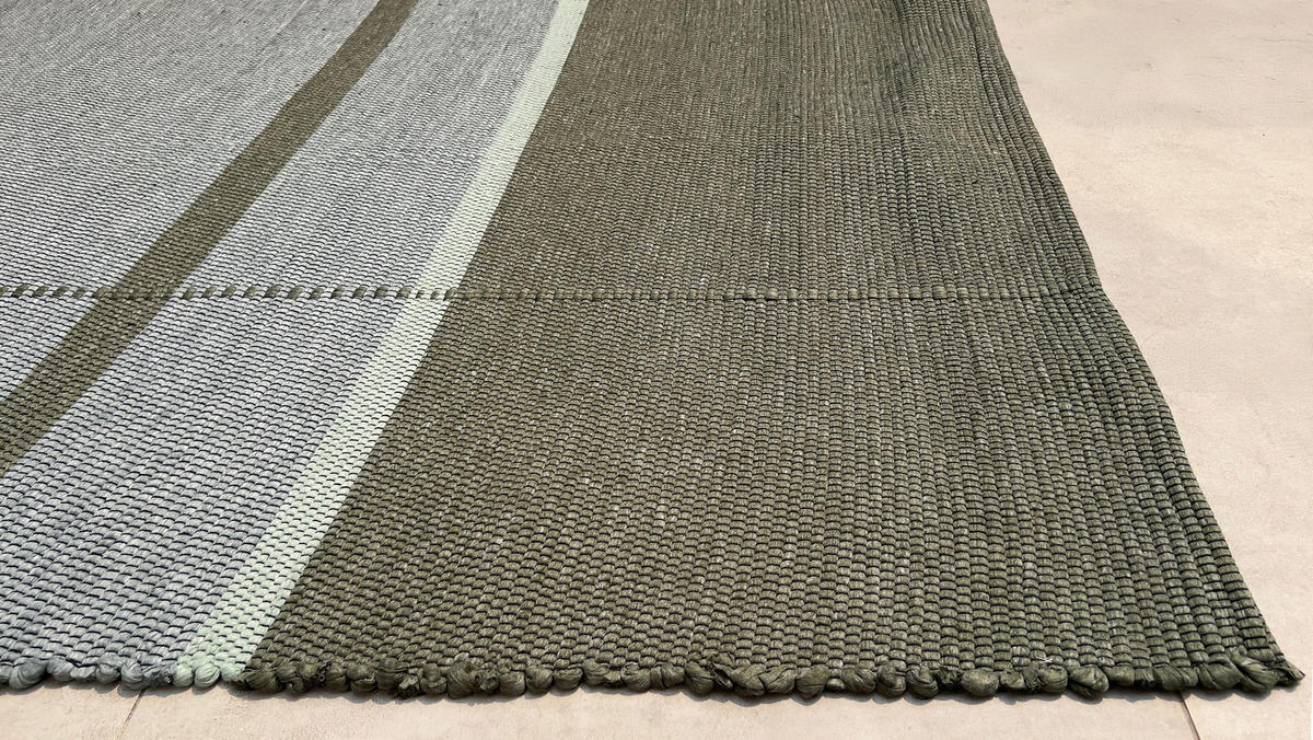 TEPPICH aus recycelten Fasern handgewebt grün - Grün, Naturmaterialien (120/170cm) - AFK Living