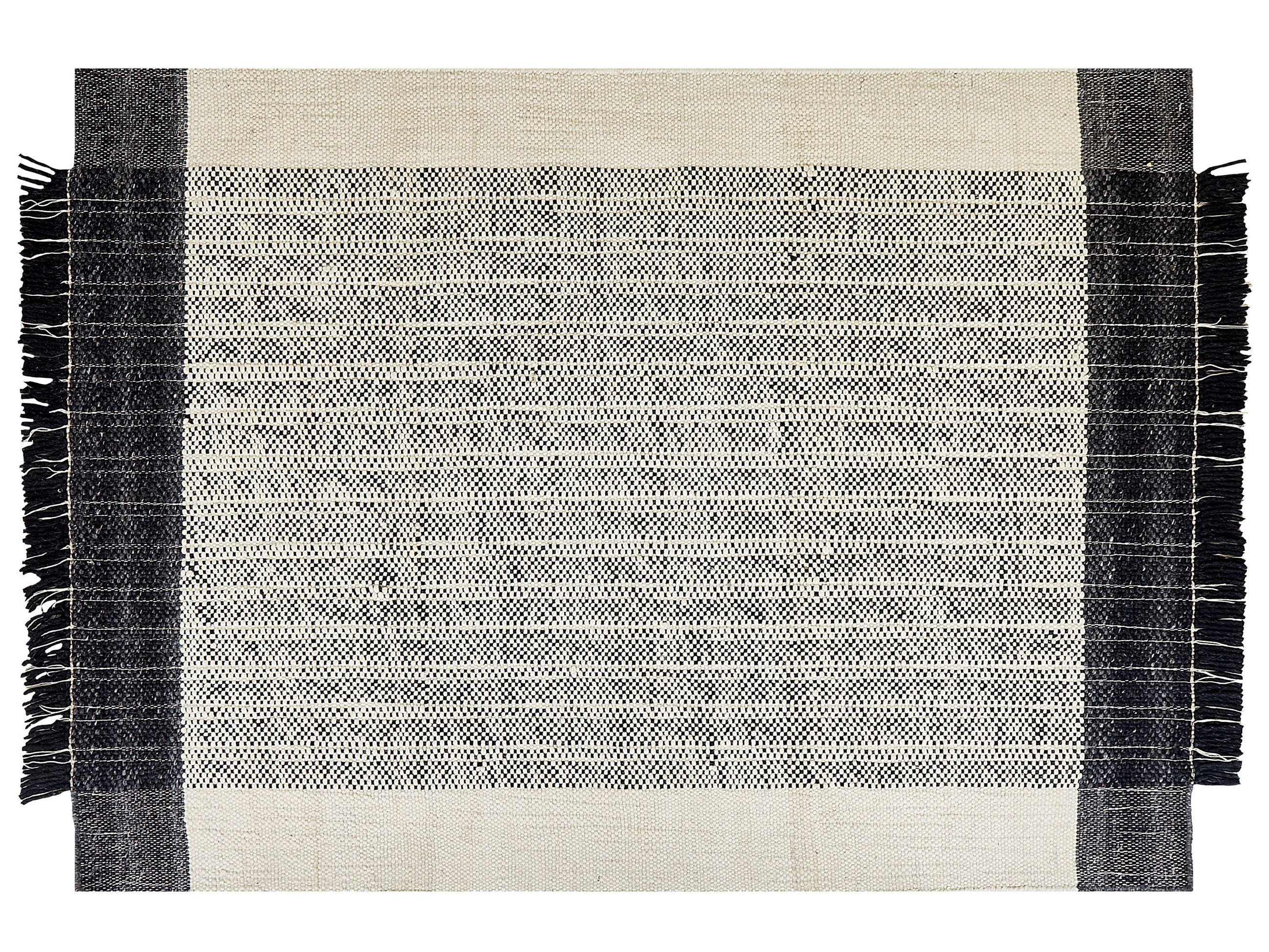 TEPPICH geflochten Ketenli 230/160 cm - Weiß, Textil (160/230cm) - Beliani