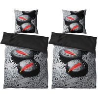 BETTWÄSCHE 4-teilig Elegance - Grau, Naturmaterialien (135/200cm) - Sanilo