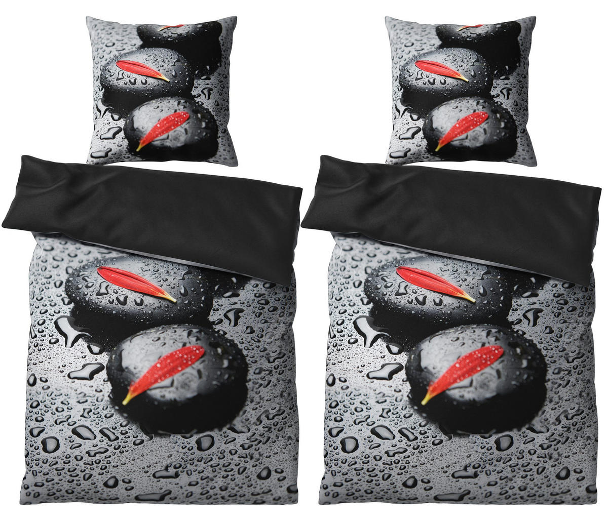 BETTWÄSCHE 4-teilig Elegance - Grau, Naturmaterialien (135/200cm) - Sanilo