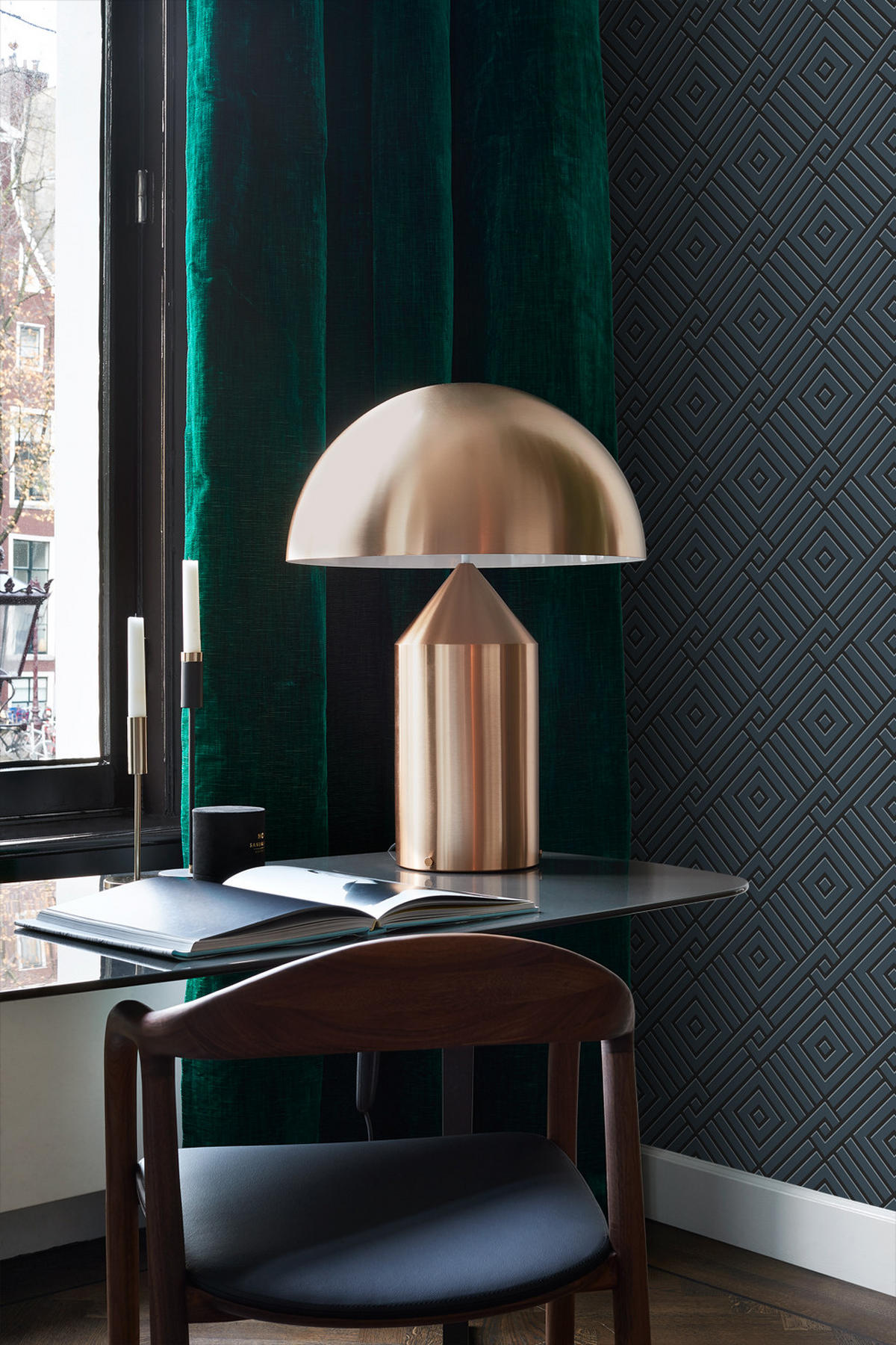 TAPETE 3D grafisches Motiv 50 x 900 cm - Blau, Papier (50/900cm) - Origin Wallcoverings